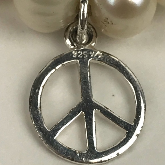 Freshwater Pearl Sterling Silver Peace Bracelet - Picture 4 of 4